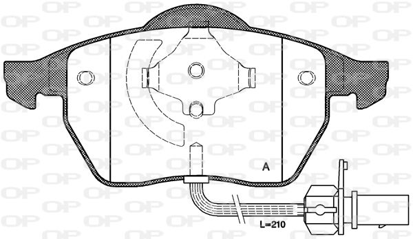 OPEN PARTS Комплект тормозных колодок, дисковый тормоз BPA0390.22